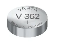 Varta Knopfzelle V362 / SR58 , 1 Stück - Gewicht: 0.39 g - Verpackungseinheit: 1 Stück - Chemisches System: Silberoxid - Batterietyp Bauform: SR58 / V362 / 362 / 361 / 532 / SR721W / SR721SW / D362 - Anwendung: Uhrenbatterien - Spannung: 1.55 V