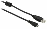 Delock USB 2.0-Kabel mit Ferritkern USB A - Micro-USB B 2 m - Kabeltyp: Daten- und Ladekabel - Detailfarbe: Schwarz - USB Standard: 2.0 (480 Mbps) - Länge: 2 m - USB Anschluss 2 (Endgerät): Micro-USB B - Geschlecht Anschluss 2 (Endgerät): Male (Stecker)