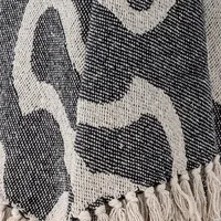Bloomingville Decke Salobre 160 x 130 cm, Schwarz/Weiss - Nachhaltigkeit: Nicht angegeben - Produkttyp: Decken - Detailfarbe: Schwarz - Weiss - Breite: 160 cm - Höhe: 130 cm - Detailmaterial: Recycled Baumwolle