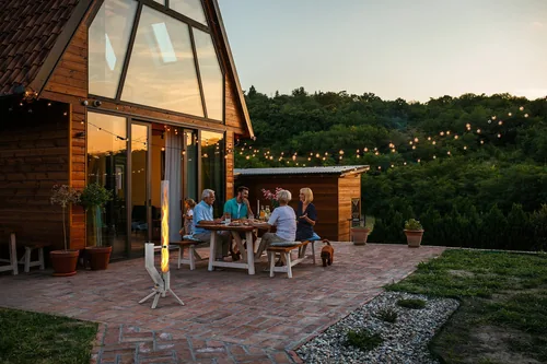 Gardenflare Klassik Feuerrohr Silber - Zusatzausstattung: Keine - Typ: Ambiente - Höhe: 130 cm - Durchmesser: 8 cm - Material: Borosilikatglas - Edelstahl - Edelstahl (pulverbeschichtet) - Metall