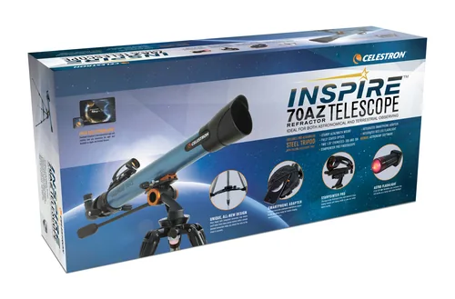 Celestron Inspire 70AZ Refractor 35x Black, Blue
