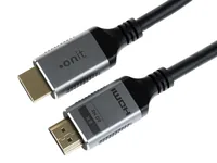 onit Kabel Premium HDMI - HDMI, 8K/60Hz, 1 m - Kabeltyp: Anschlusskabel - Videoanschluss Seite A: HDMI - Videoanschluss Seite B: HDMI - Detailfarbe: Schwarz - HDMI Standard: 2.1 - Display Port Standard: Keine Angabe