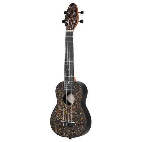 Ortega Guitars Keiki Ukulele Pack Soprano Size Super Scale Ukulele Agathis / ABS Orange Kaleidoscope - K2SS-OKC