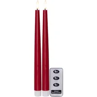 Star Trading LED-Stabkerzen Set Flamme Slim, 2 Stück, Rot - Betriebsart: Batteriebetrieb - Fernbedienung: Ja - Aussenanwendung: Nein - Höhe: 28.5 cm - Timerfunktion: Ja - Set: Ja