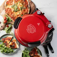 Domo Pizzaofen DO9284PZ - Anzahl Personen: 1 - Detailfarbe: Rot - Leistung: 1200 W - Produkttyp: Pizzamaker