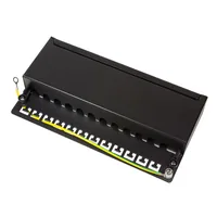 Logilink Patchpanel TischWand Cat.6 STP 12 Ports, schwarz