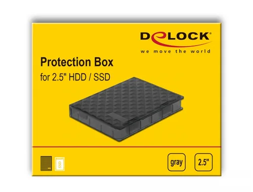 Delock Schutzgehäuse für 2.5? HDD / SSD grau - Zubehörtyp: Aufbewahrung