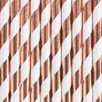 PartyDeco SPP1M-019RJ disposable drinking straws 10 pc(s) Rose gold, White