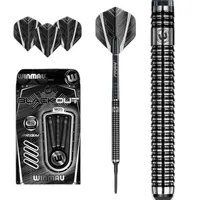 Winmau Dartpfeile Softdart Blackout 3 Stück - Gewicht: 20 g - Verpackungseinheit: 3 Stück - Material: Wolfram - Detailfarbe: Schwarz - Dart Art: Soft Dart