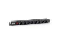Equip 19"" Steckdosenleiste 8xSchukoSwitch->St.90 sw. Pla.