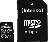 INTENSO Micro SDXC Card PRO 512GB 3433493 with adapter, UHS-I