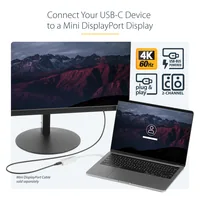 StarTech.com StarTech USB-C to Mini DisplayPort Adapter - 4K 60Hz - White - USB 3.1 Type-C to Mini DP Adapter (CDP2MDP)