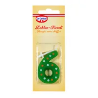 Dr.Oetker Zahlenkerze 6 1 Stück - Detailfarbe: Himmelblau - Packungsgrösse: 1 Stück - Motiv: Zahlen - Anlass: Geburtstag