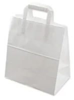 ELCO Geschenktüte mit Flachhenkel 26 x 16 x 29 cm 50 Stück, Weiss - Material: Papier - Verpackungseinheit: 50 Stück - Motiv: Ohne Motiv - Detailfarbe: Weiss - Verpackungsart: Geschenktüte