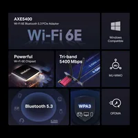 Mercusys AXE5400 Wi-Fi 6E Bluetooth 5.2 PCIe Adapter