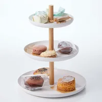 Yamazaki Etagere Tosca 3-stufig, Weiss - Produkttyp: Etagere - Materialtyp: Holz - Material: Holz - Metall - Detailfarbe: Weiss - Anzahl Etagen: 3 × - Stapelbar: Nein