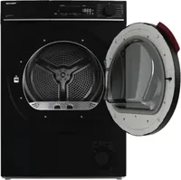 Sharp Wäschetrockner KD-WNHB0S9GMC 10 kg Schwarz Rechts - Einsatzort: Einfamilienhaus - Energieeffizienzklasse: C - Energieeffizienzklasse: C - Beladung: Frontloader - Füllmenge Max.: 10 kg - Eingangsspannung: 230 V