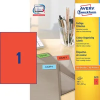 AVERY Zweckform Etiketten 3470 rot 210,0 x 297,0 mm