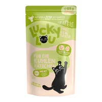 Lucky Lou Nassfutter Lifestage Kitten Geflügel & Rind, 125 g - Tierbedürfnis: Gewichtskontrolle - Lebensphase: Kitten (0-12 Monate) - Produkttyp: Alleinfutter - Packungsgrösse: 125 g - Fleischsorte: Geflügel - Rind - Tierart: Katze