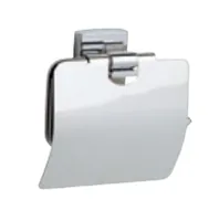 tesa Toilettenpapierhalter Klaam mit Deckel Silber - Befestigung: Kleben - Aufhängevorrichtung: Nein - Anzahl Rollen: 1 - Detailfarbe: Silber - Detailmaterial: Metall - Grundmaterial: Metall