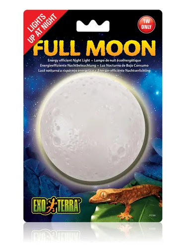 Exo Terra Terrarienlampe Full Moon 1W - Lampensockel: LED fest verbaut - Lichtfarbe: Keine - Gesamtleistung: 1 W - Lampentyp: Nachtlampe - Benötigt Vorschaltgerät: Nein - UV-Strahlung: Keine