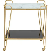 Kare Servierwagen West Coast 37 x 60 x 68 cm - Tiefe: 37 cm - Breite: 60 cm - Höhe: 68 cm - Detailmaterial: Glas - Stahl - Grundmaterial: Glas - Metall