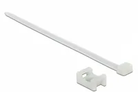 Delock Schraubhalter 23 x 16 mm mit Kabelbinder L 150 x B 7,2 mm weiß
