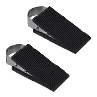 Relaxdays 10010084 door stop Black Plastic, Stainless steel