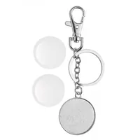 Glorex Schlüsselanhänger Cabochon Doppelseitig, Ø 32 mm - Detailfarbe: Silber