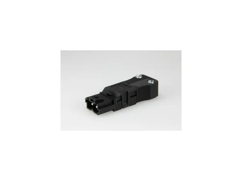 Max Hauri Set Stecker und Kupplung AC 164 flach, 2-polig - Detailfarbe: Schwarz - Stromanschluss Seite A: AC 164 - Schalter: Nein - Stromanschluss Seite B: Schraubklemme - Typ: Montagestecker - Montagekupplung