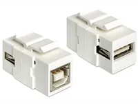 Delock Keystone-Modul USB 2.0, A – B, (f-f) Weiss - Modultyp: Keystone - Anschluss Front: Buchse USB A - Anschluss Rück: Buchse USB B - Medientyp: USB - Schirmung: Ja - Verpackungseinheit: 1 Stück