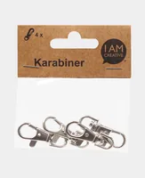 lalana Anhänger mit Karabiner 38 x 15 mm, 4 Stück - Detailfarbe: Silber