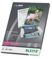 Leitz Laminierfolie Heisslaminierfolien matt A3, 125 µm, 100 Stück - Mediengewicht: 125 µm - Folien Anwendungsbereich: Heisslamination - Folien Effekt: Matt - Papierformat: A3 - Zubehörtyp: Laminierfolie