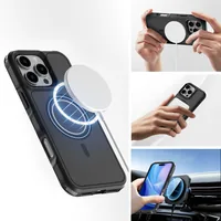 4smarts Back Cover Defend  iPhone 16 Pro Max - Grundfarbe: Schwarz - Fallsicher: Ja - Kompatible Hersteller: Apple - Detailfarbe: Transparent - Mobiltelefon Kompatibilität: iPhone 16 Pro Max - Material: Polycarbonat (PC) - Thermoplastisches Polyurethan (T