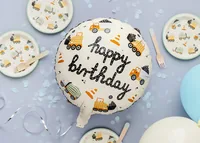 Partydeco Folienballon Baufahrzeuge 45 cm, Mehrfarbig - Packungsgrösse: 1 Stück - Grösse: 45 cm - Motiv: Fahrzeug - Baustelle - Produkttyp: Folienballon - Material: Folie - Detailfarbe: Mehrfarbig