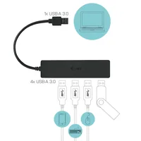 USB3.0 HUB 4Port SuperSpeed passiv i-Tec Black