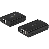 StarTech.com 4-Port USB 2.0 Extender Hub over Single CAT5e/CAT6 Ethernet Cable (RJ45) - 330ft (100m) - USB Extender Hub Adapter Kit - Metal Housing - Externally Powered - 480 Mbps - TAA