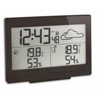 TFA Dostmann Wetterstation Casa Schwarz - Funktionen: Aussentemperatur - Uhrzeitanzeige - Innentemperatur - Aussenluftfeuchtigkeit - Display - Raumluftqualität - Aktuelle Wetterlage - Set: Nein - Typ: Wetterstation