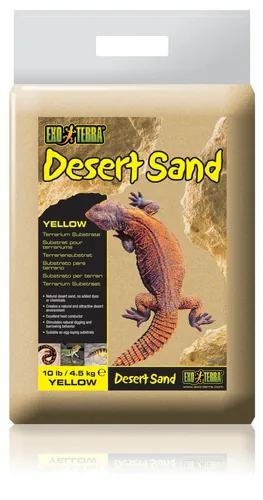 Exo Terra Bodensubstrat Desert Sand, Gelb, 4.5 kg - Produkttyp Terraristik: Substrate - Terrarienfauna: Wüste - Material: Sand
