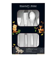Ritzenhoff & Breker Kinderbesteckset Waldtiere 4-teilig - Art: Kinderbesteckset - Materialtyp: Metall - Material: Edelstahl - Eigenschaften: Keine Eigenschaft - Detailfarbe: Silber - Spülmaschinenfest: Ja