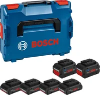 Bosch Professional Akku-Paket 4 x PC18 V4.0 + 2 x PC18 V 8.0 - Akkusystem: Bosch Professional 18 V (AMPShare) - Zubehörtyp: Akku - Akkukapazität: 8 Ah - Spannung: 0 V - 18 V - Kapazität Wattstunden: 144 Wh - Akkutyp: Lithium-Ion (Li-Ion)