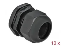Delock Kabelverschraubung PG29, 42 mm 10 Stück, Schwarz - Gewindetyp: PG29 - Material: Kunststoff