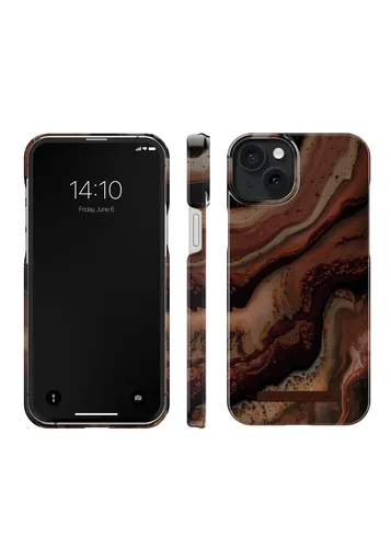 iDeal of Sweden Printed Case iPhone 15PL Dark Amber Marble