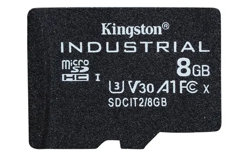 KINGSTON 8GB -  microSDHC -  Industrial -  C10 -  A1 -  pSLC -  Card + SD Adapter
