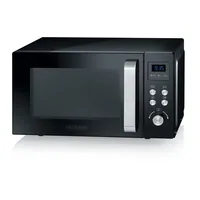 Severin Mikrowelle mit Grill MW 7752 Schwarz - Mikrowellenleistung: 900 W - Fassungsvermögen: 25 l - Grillfunktion: Ja - Backofenfunktion: Ja - Steamfunktion: Nein - Breite: 48.3 cm
