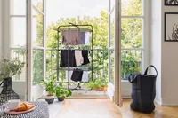 Leifheit 81470 laundry drying rack/line Floor-standing rack Black