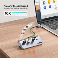 UNITEK ALUMINIUM USB-C HUB 2X USB-A 2X USB-C 5GBPS