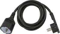 Verlängerungskabel, 1x Winkel-Flachstecker (schwarz, 2 Meter)