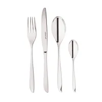 Sambonet Besteck-Set Leaf 24-teilig, Silber - Produkttyp: Besteck-Set - Material: Edelstahl 18/10 - Griffmaterial: Edelstahl 18/10 - Detailfarbe: Silber - Anzahl Teile: 24 Teile - Spülmaschinenfest: Ja