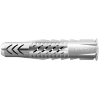 Fischer Universaldübel  UX 6 x 35 R mit Rand, 20 Stück - Bohrdurchmesser: 6 mm - Länge: 35 mm - Verpackungseinheit: 20 Stück - Für Material: Vollziegel - Naturstein - Spanplatten - Gipsfaserplatten - Gipskarton - Beton - Kalksand - Set: Nein